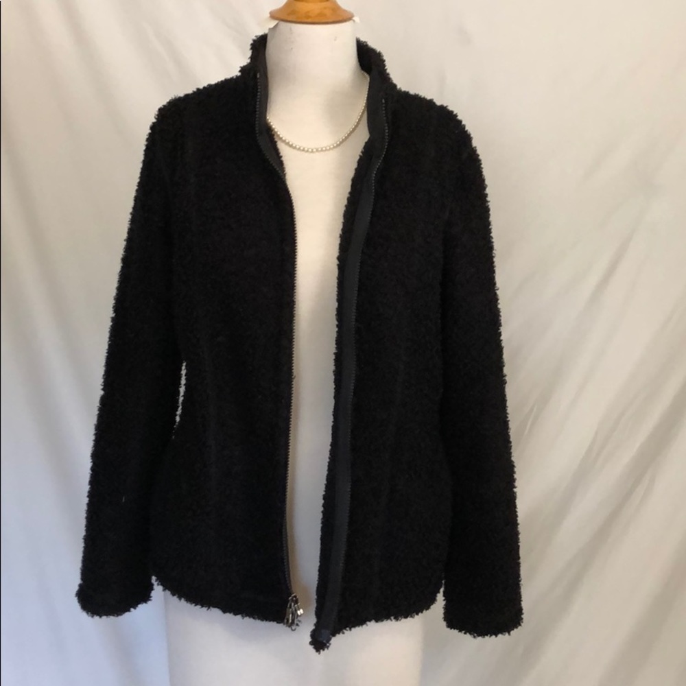 J.jill Sherpa Teddy Jacket Soft Zip Closure Women’s Size Medium